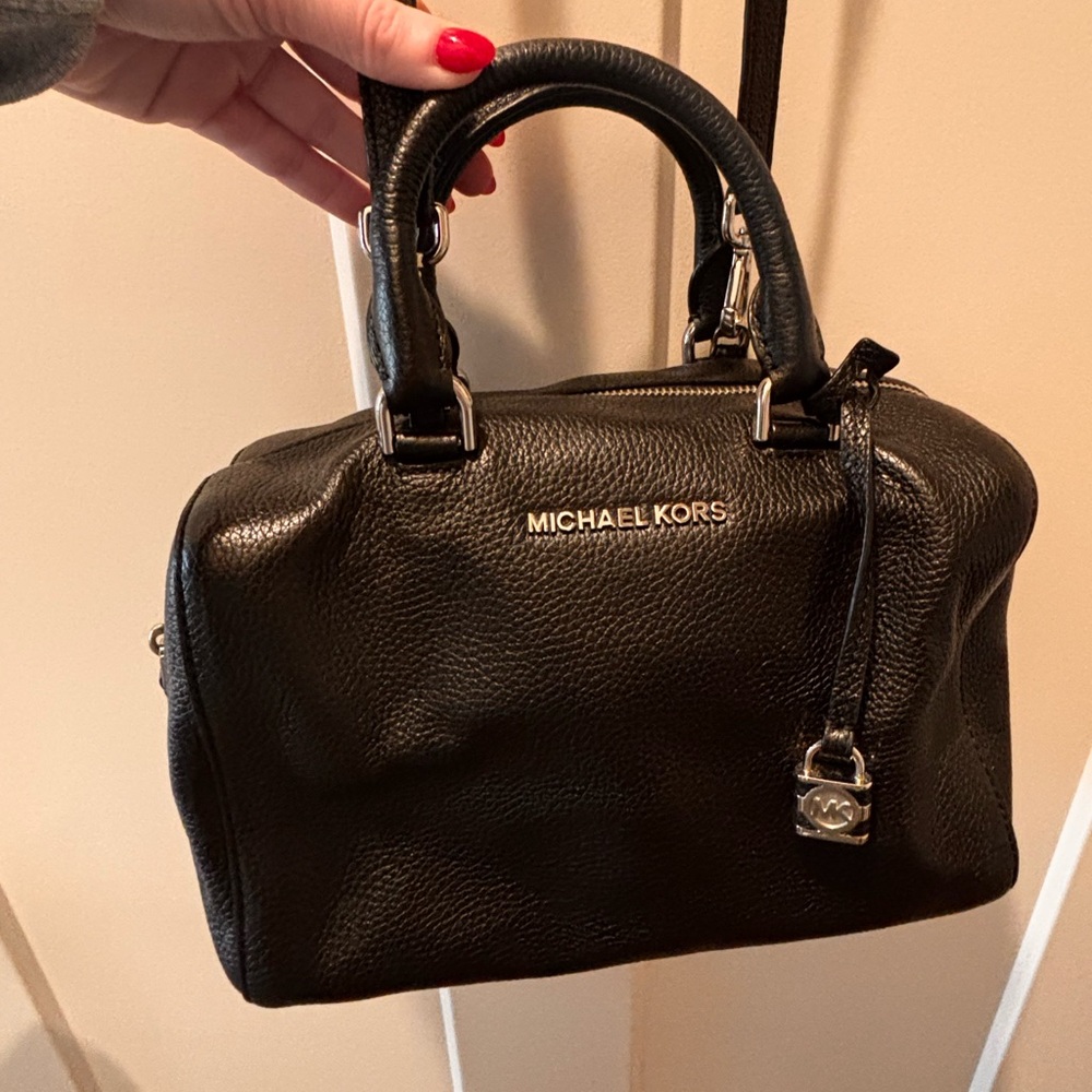 Michael Kors Black Pebbled Satchel